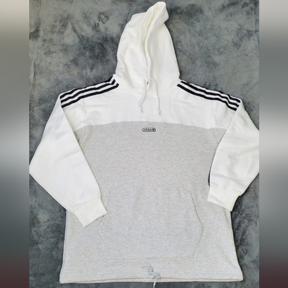 Adidas Hoodie Sport Open Hem White/LIGHT GREY  Size M Men's - Picture 2 of 16